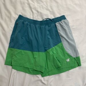 Champion Athletic Green and Blue Performance Shorts